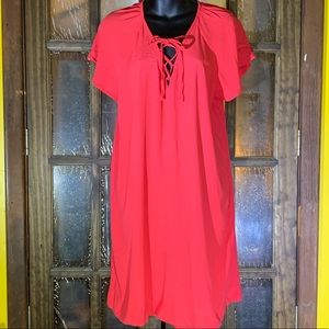 Madewell Lace Up Front Flutter Sleeves Shift Dress